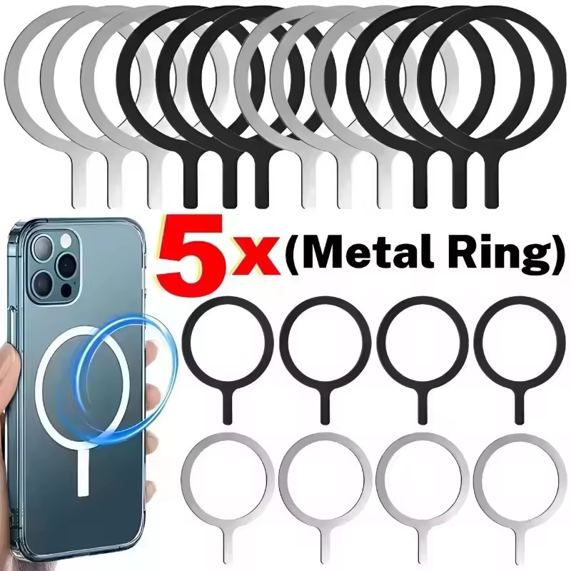 Wireless Car Charger - حلقة معدنية مغناطيسية عالمية من الفولاذ