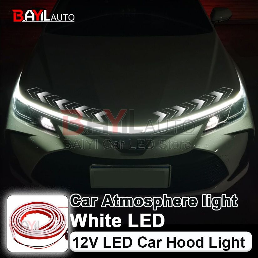 Led Headlight Bulbs - شريط إضاءة لغطاء السيارة باللون الأبيض