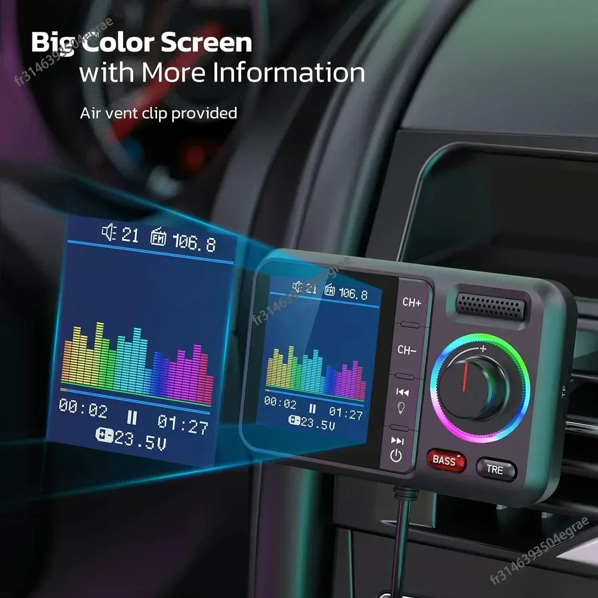 جهاز إرسال FM لاسلكي مع شاشة م - مراجعة Wireless Car Charger وسعره